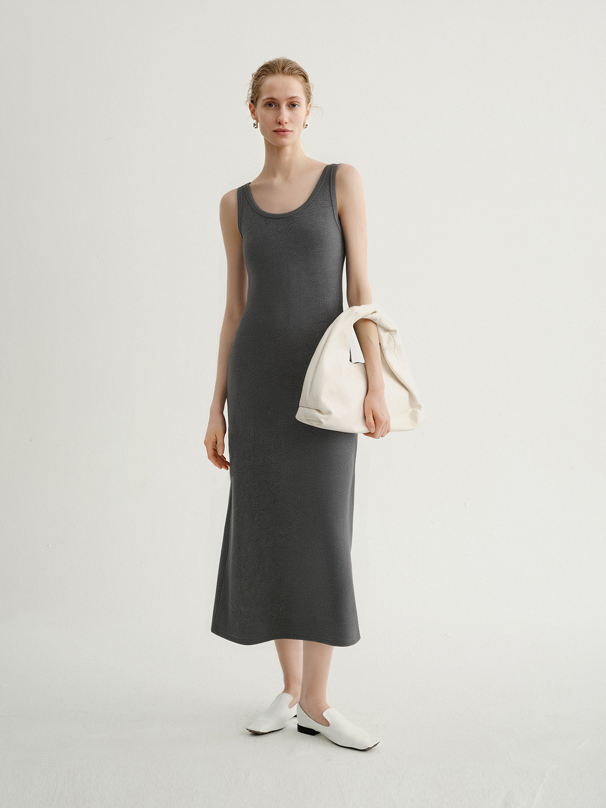 Gray Sleeveless  Dress