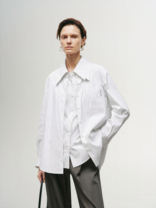 Load image 1 in gallery view. Stripe Classic Shirt - MEILLEUR MOMENT OFFICIAL STORE NEW YORK 