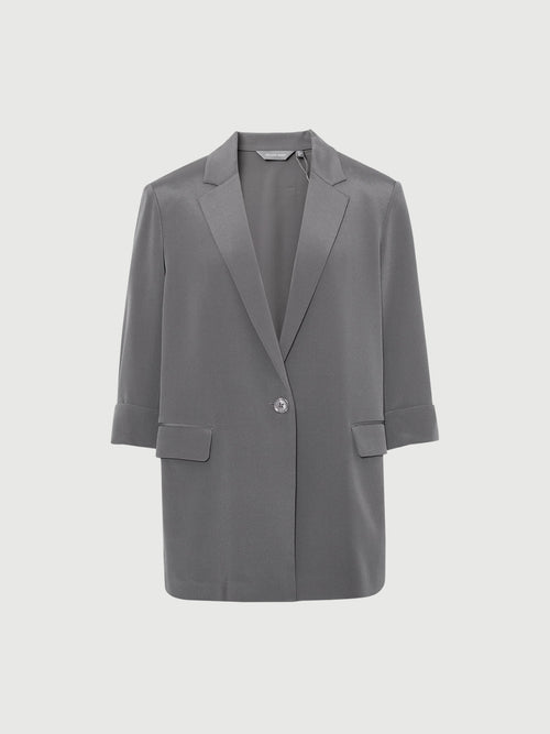 Load image 1 in gallery view. Single-Breasted Premium Silk Blazer