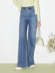 Cotton Middle Waist Wide Leg Jeans