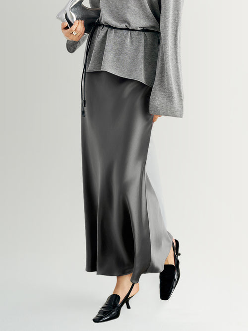 Load image 1 in gallery view. Acetate Silky Fitted Ankle-Length Dress