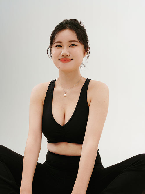 Load image 1 in gallery view. V Neck Yoga Knit Bra Top