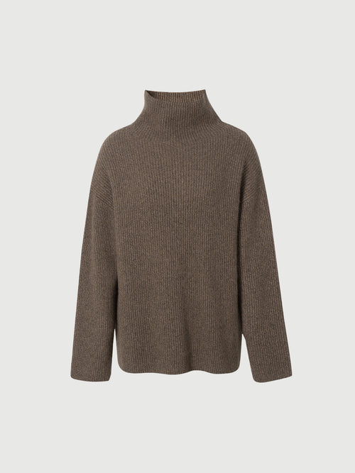 Load image 1 in gallery view. High-Neck Rabbit Wool Blend Sweater