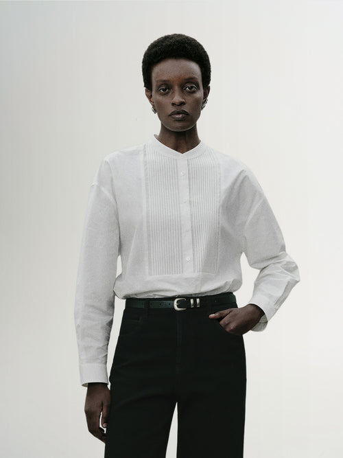 Load image 1 in gallery view. Pure Cotton Dropped-Shoulder Collared Shirt