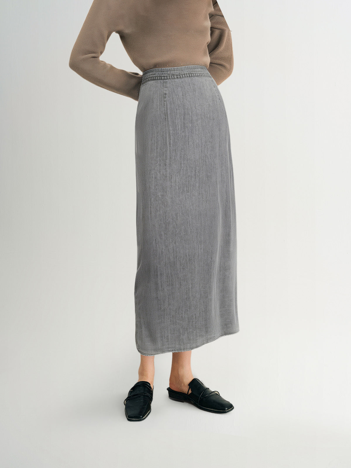 100% Lyocell Denim Ankle-Length Dress