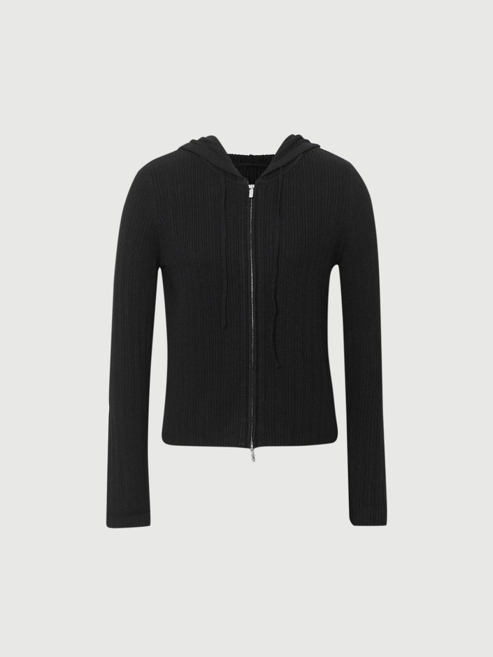 Wool Blend Zipper Hoodie