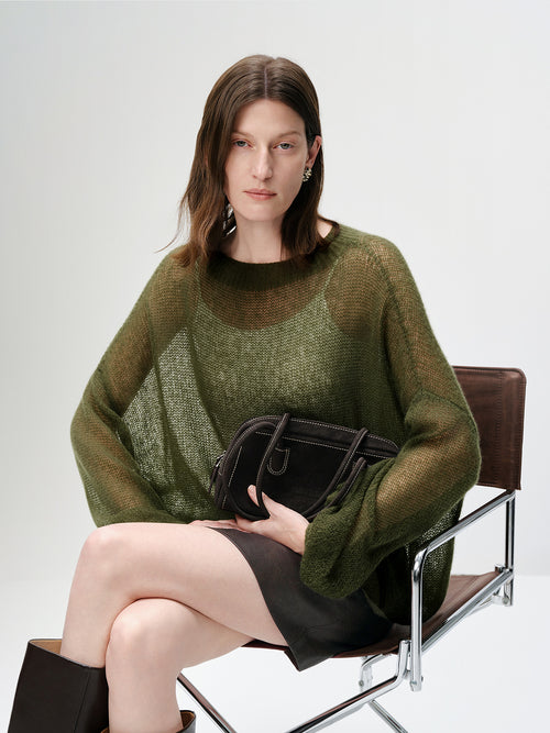 Load image 1 in gallery view. Lightweight Silk-Cashmere Knit Sweater