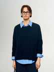 Crewneck Drop-Shoulder Silk-Cashmere Sweater