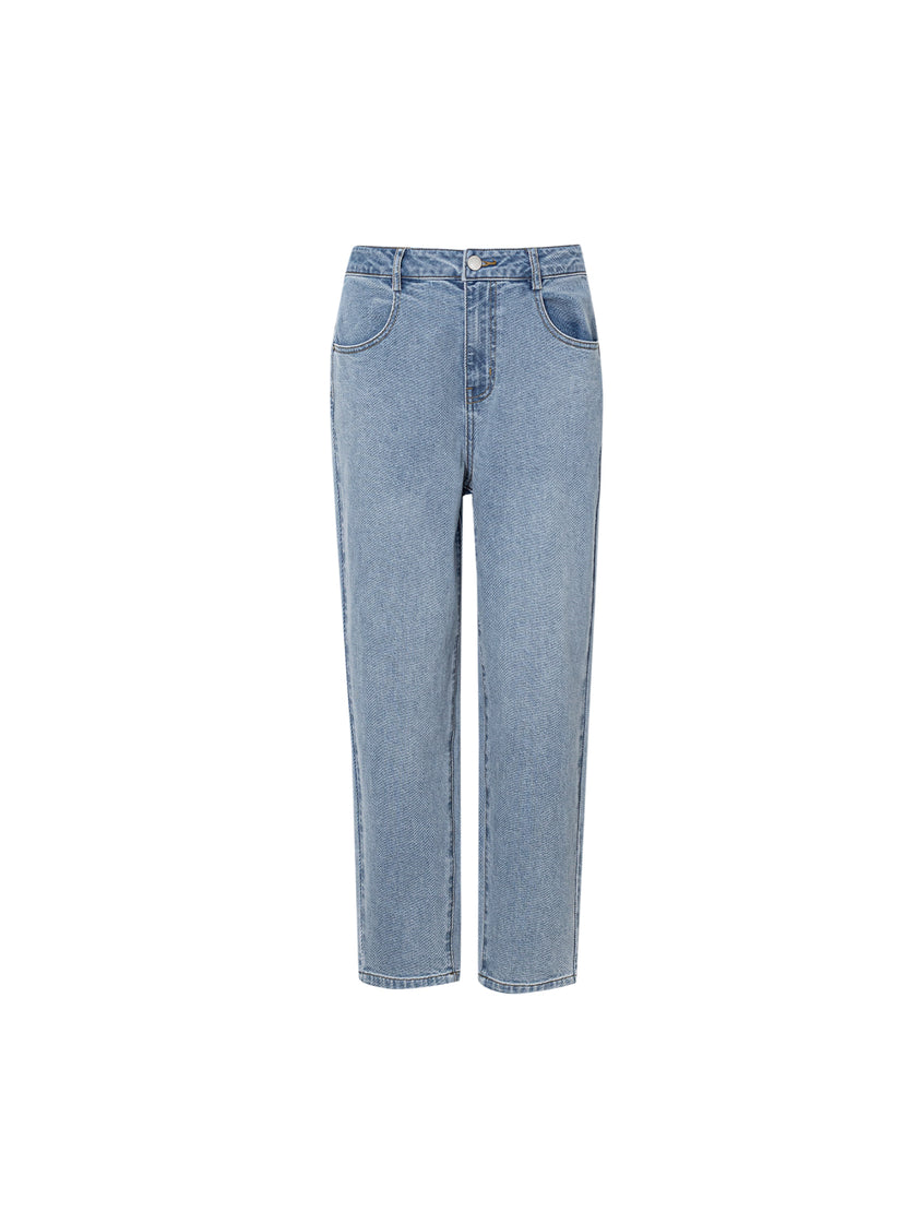 Cropped Pure Cotton Jeans