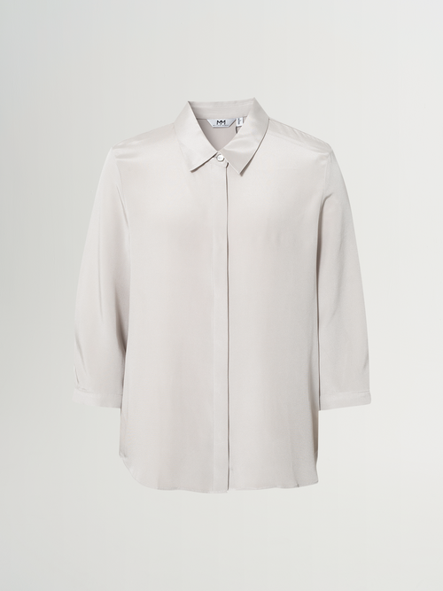 Load image 1 in gallery view. Mulberry Silk Lightweight Shirt with Three-Quarter Sleeves
