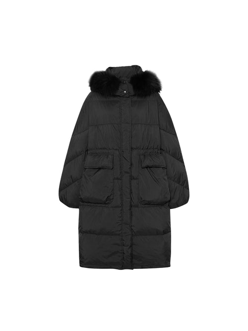 Load image 1 in gallery view. Fur Collar Long Down Jacket