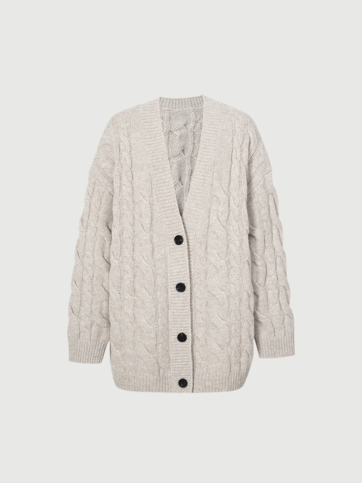 Pure Wool Cable Knit Cardigan