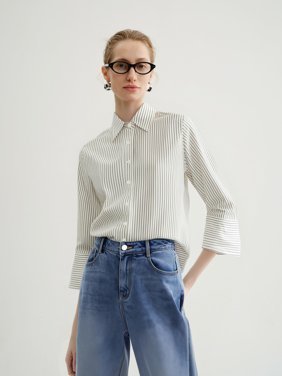 Pinstriped Pure Cotton Shirt