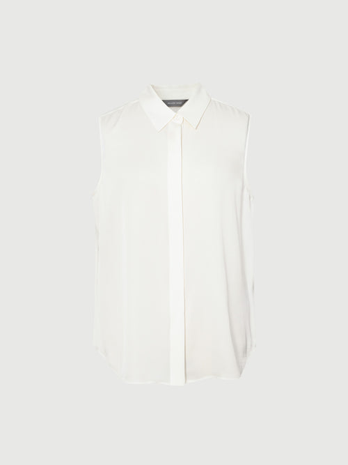 Load image 1 in gallery view. Sleeveless Silk Shirt Top