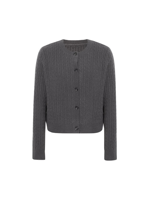 Load image 1 in gallery view. Cable Knit Cashmere Cardigan