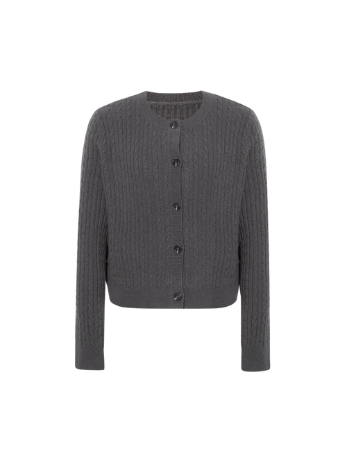 Load image 1 in gallery view. Cable Knit Cashmere Cardigan