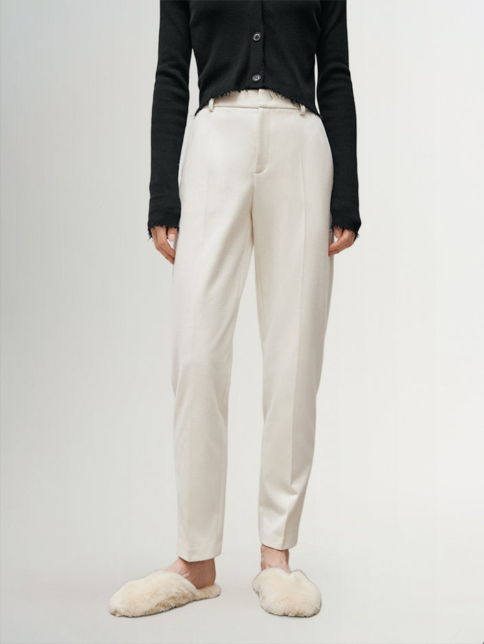 Women's White Small Leg Winter Trousers 5EA152021