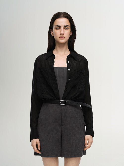 Load image 1 in gallery view. Stripes Texture Shirt