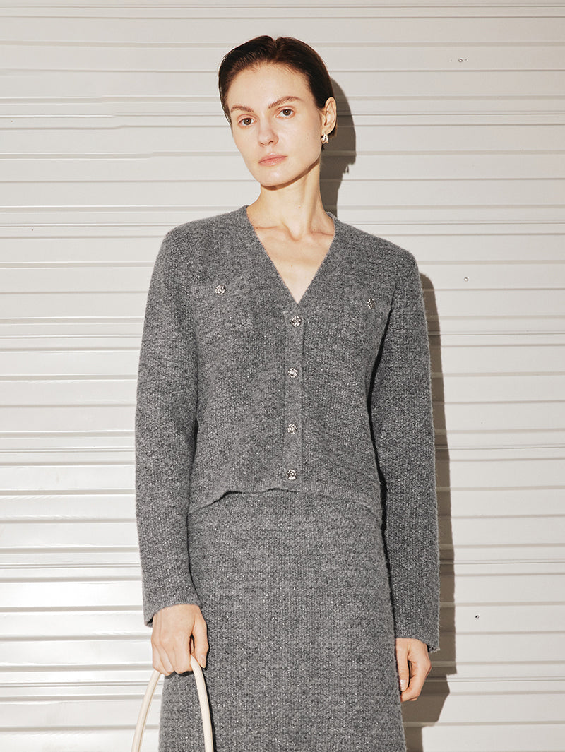 Wool Tweed Short Jacket Skirt Suit - MEILLEUR MOMENT OFFICIAL STORE NEW YORK