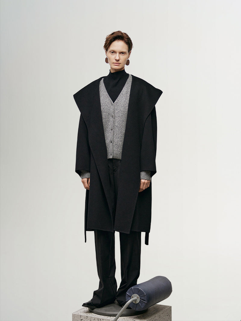 100% Australian Merino Wool Hooded Coat - MEILLEUR MOMENT OFFICIAL STORE NEW YORK 