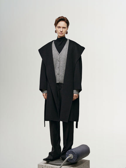 100% Australian Merino Wool Hooded Coat