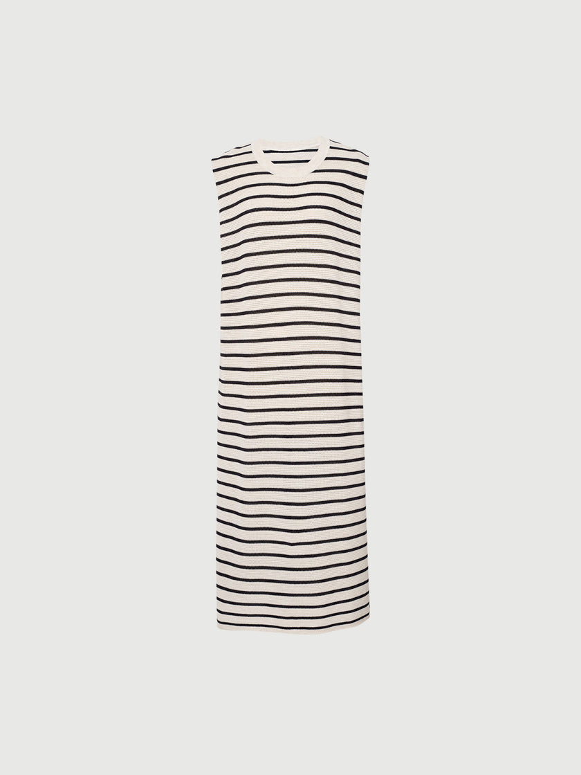 Stripe Sleeveless Jersey Dress