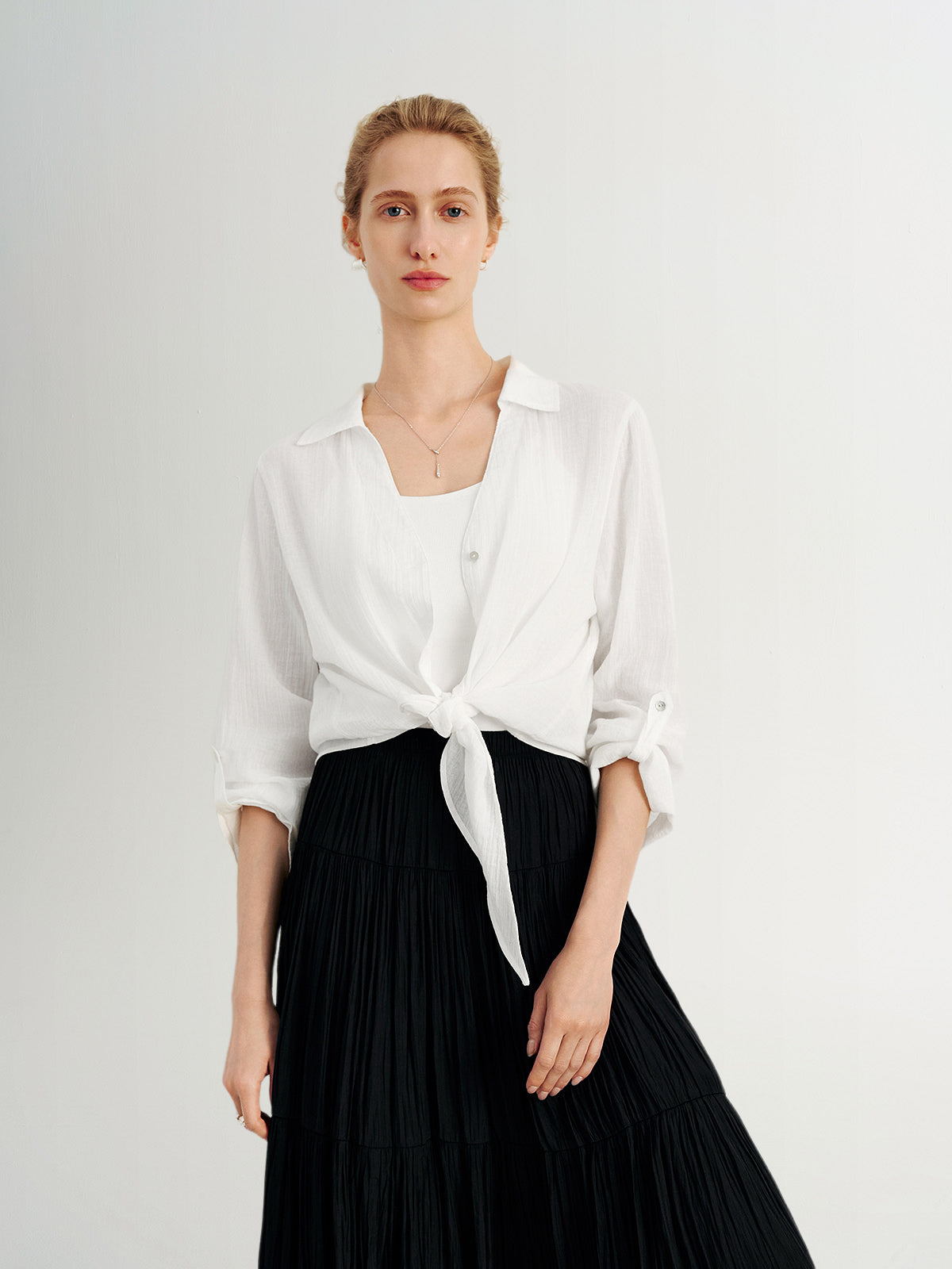 V Neck Long Sleeve Overshirt