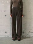 Dark Brown Straight-Leg Pants
