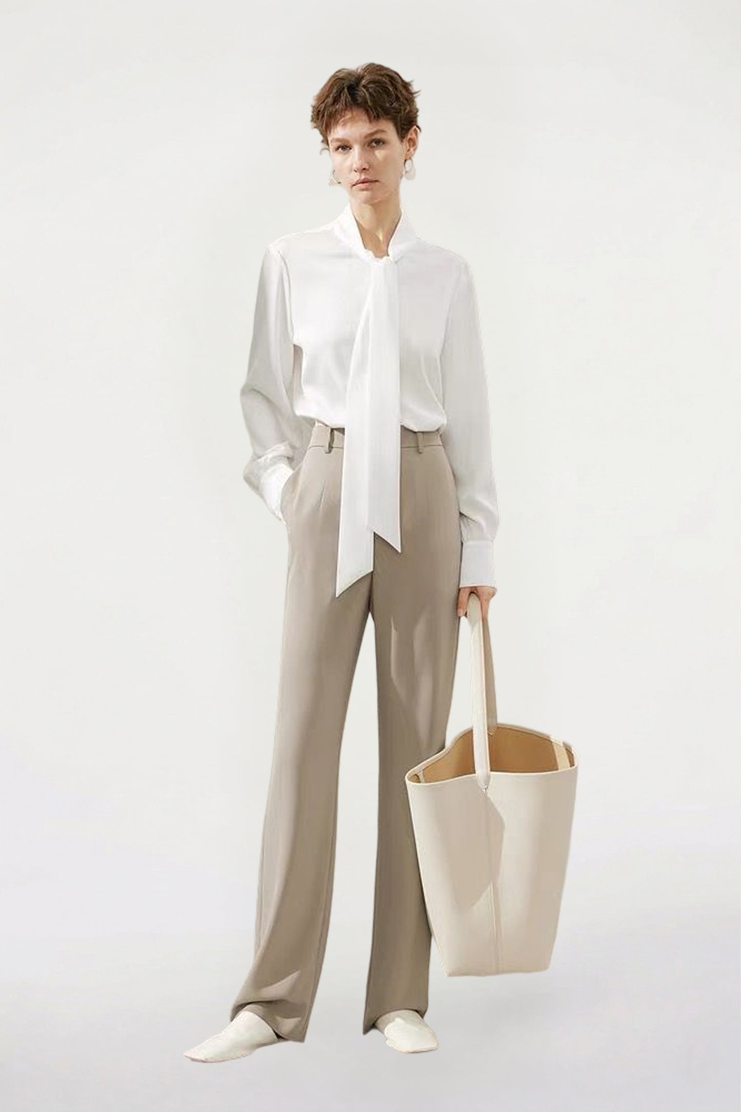Tailored Off-White Cotton Jeans