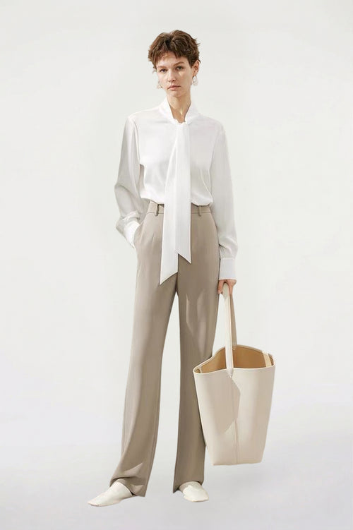 Load image 1 in gallery view. Tailored Off-White Cotton Jeans
