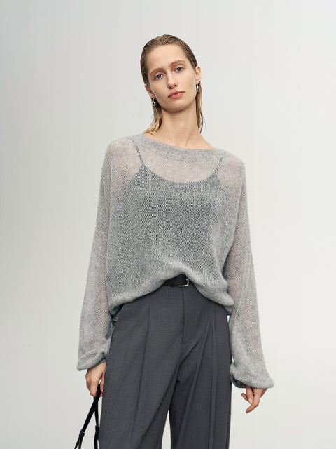 Cashmere-Silk Relaxed Pullover Sweater