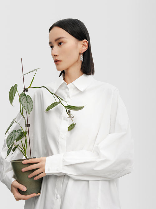 Load image 1 in gallery view. Cotton Button-Up Shirt