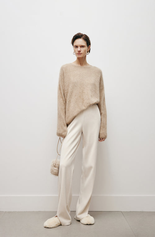 Load image 1 in gallery view. Soft Brushed Cashmere Crewneck Sweater