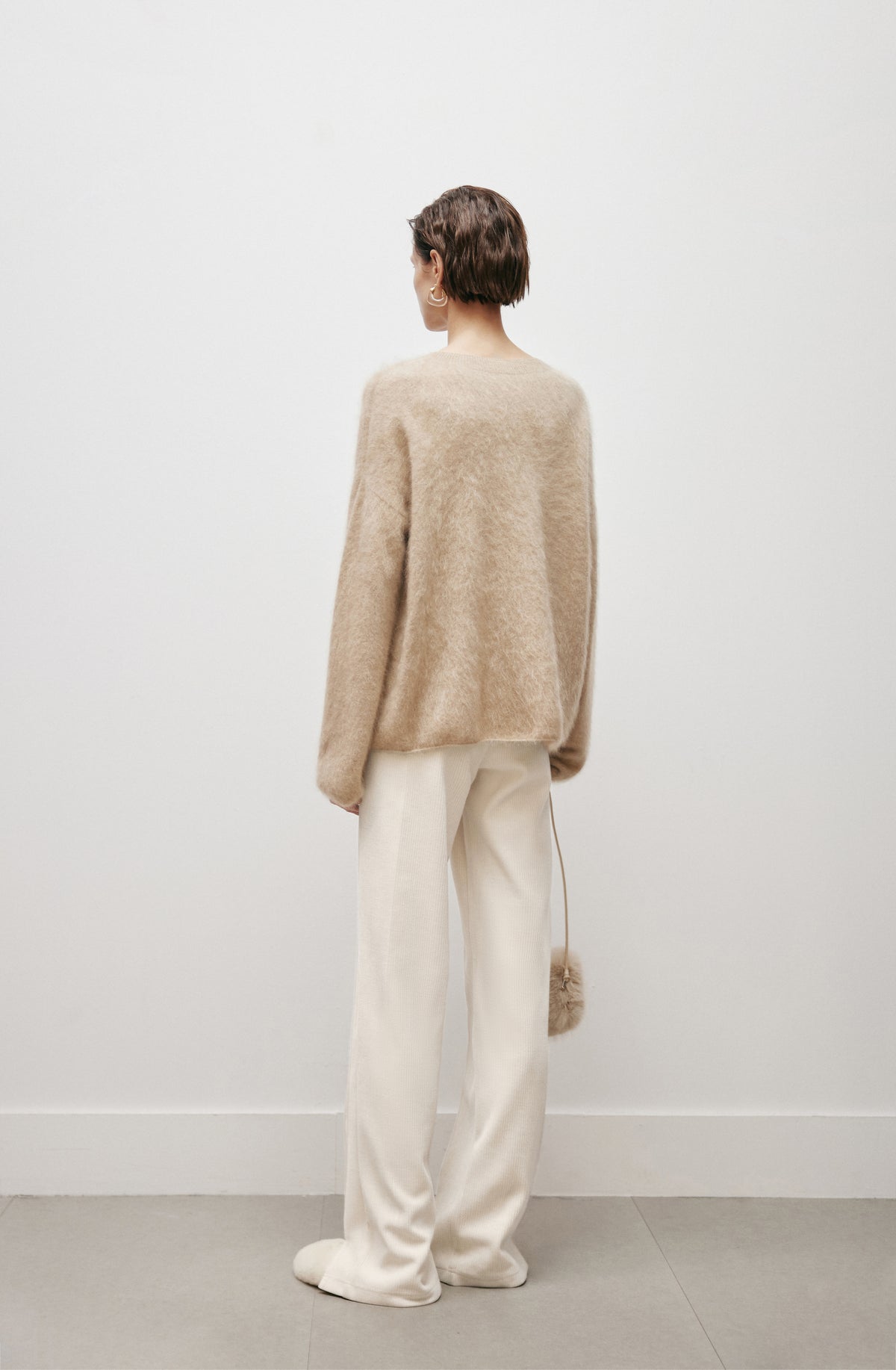Soft Brushed Cashmere Crewneck Sweater