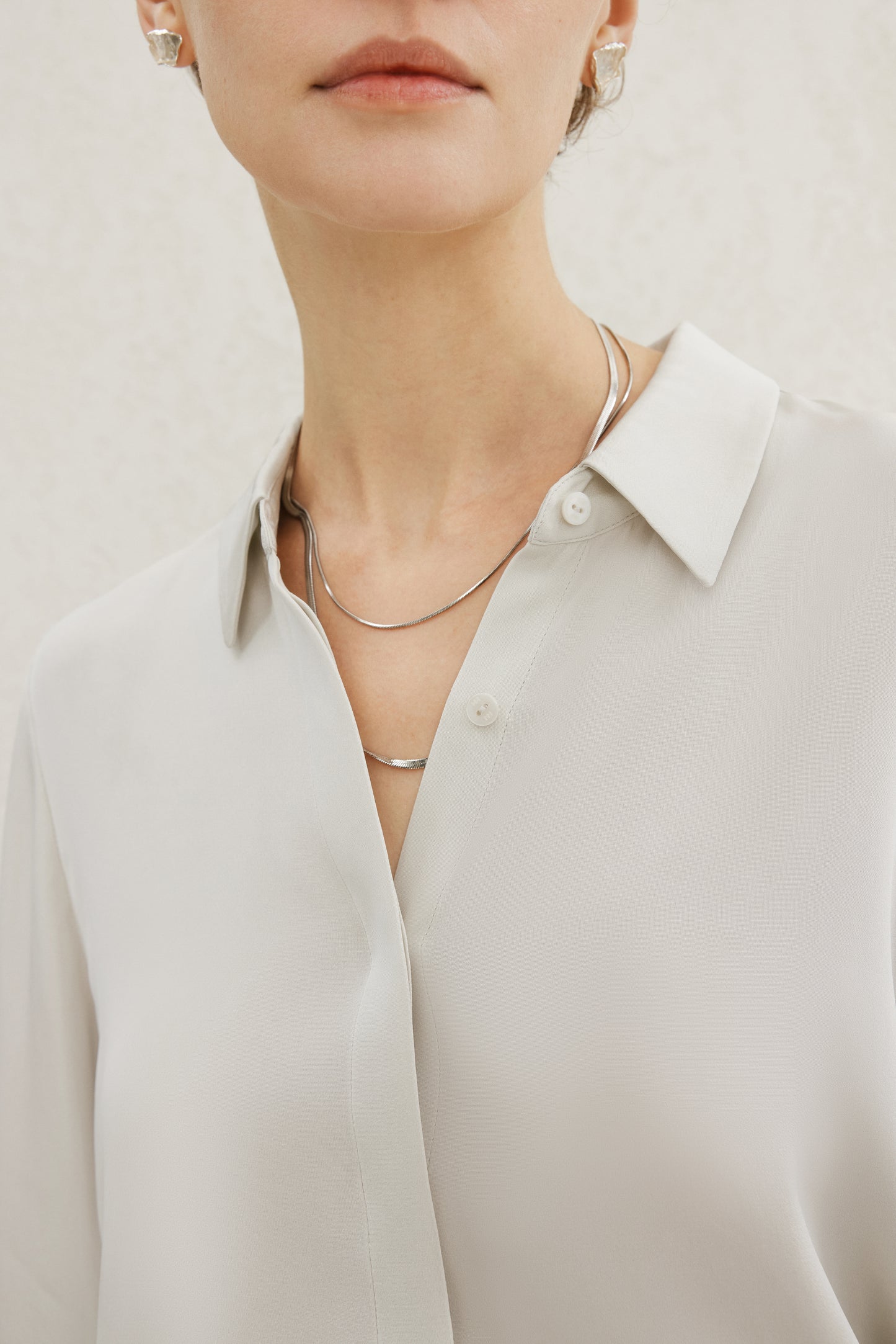 Relaxed-Fit Structured Shoulder Lapel Three-Quarter Sleeve Shirt