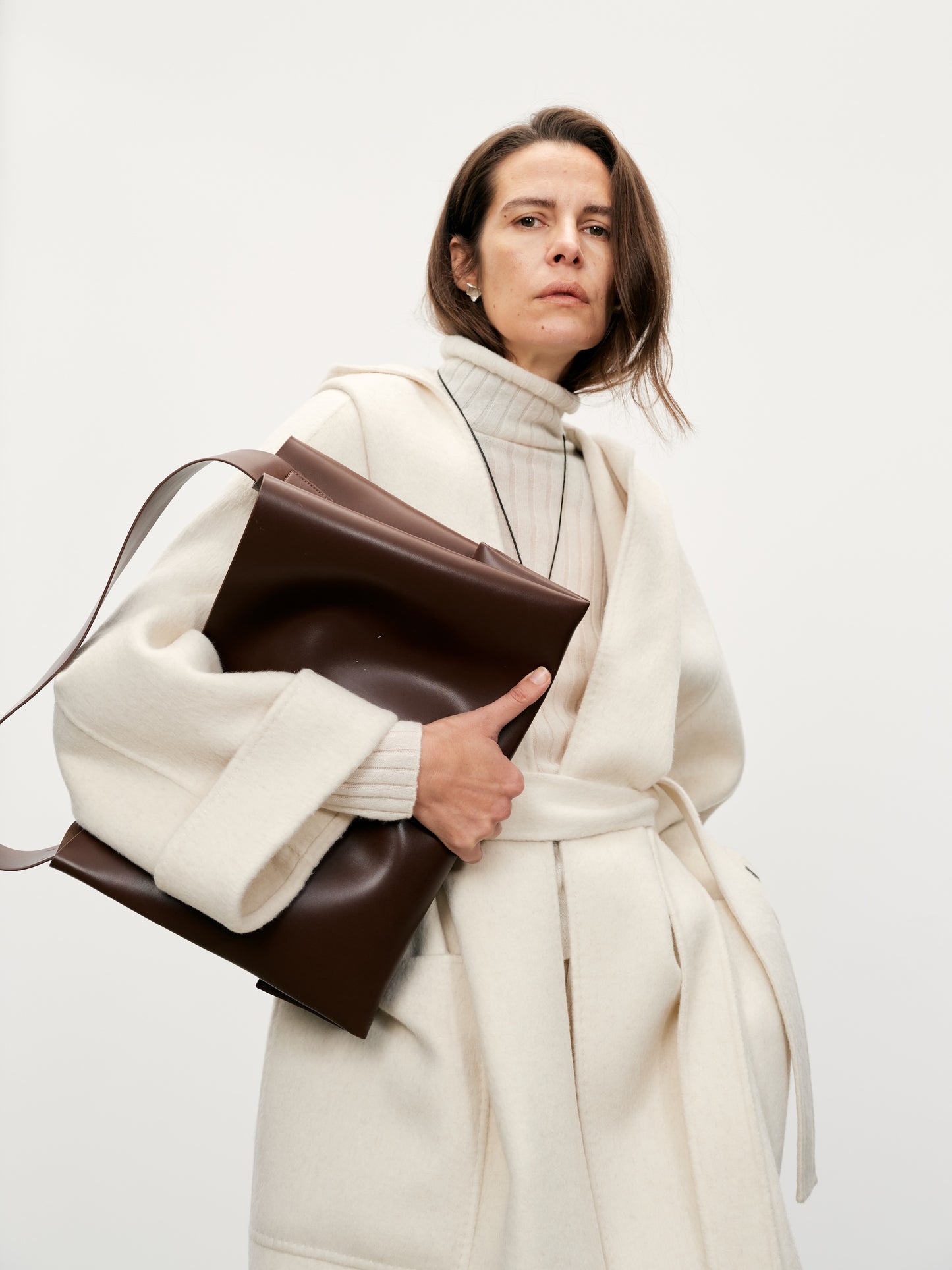 Hooded Belted Wool-Blend Coat