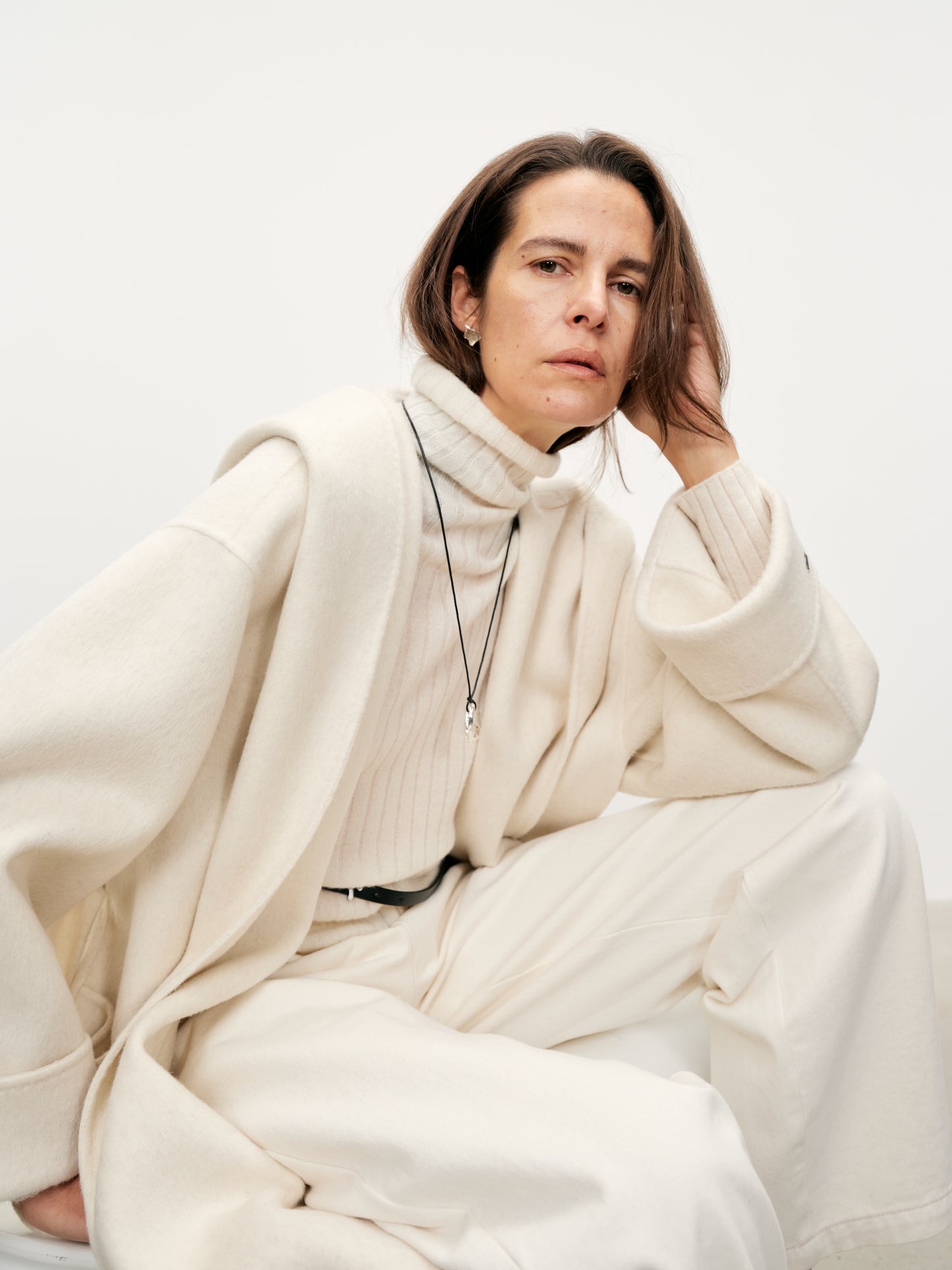 Hooded Belted Wool-Blend Coat
