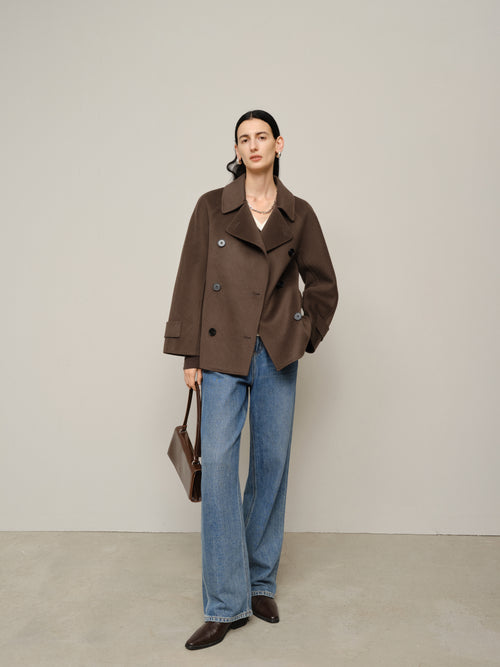 Load image 1 in gallery view. Belted Wool Double-Breasted Coat