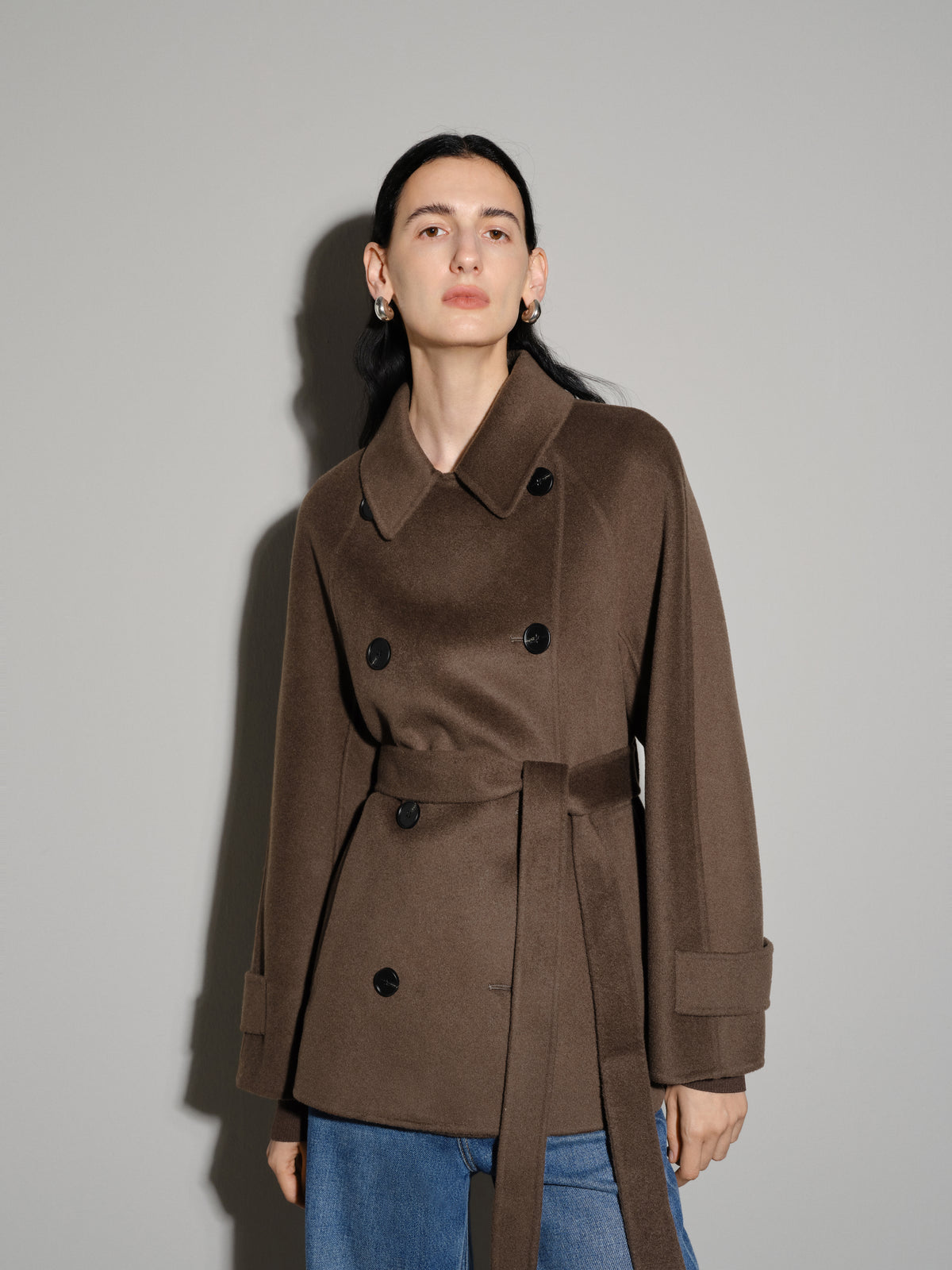 Belted Wool Double-Breasted Coat