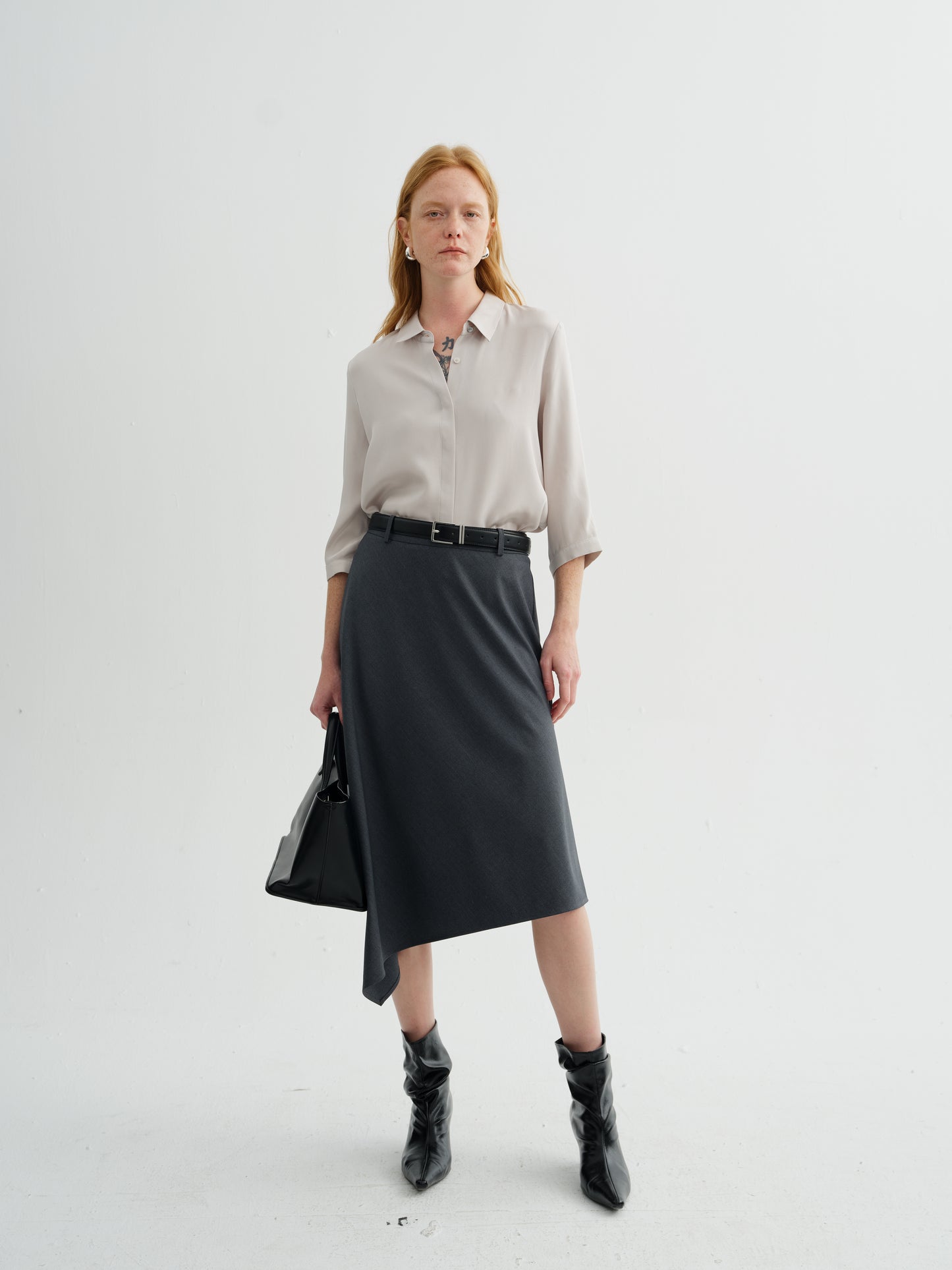 Mulberry Silk Lightweight Shirt with Three-Quarter Sleeves