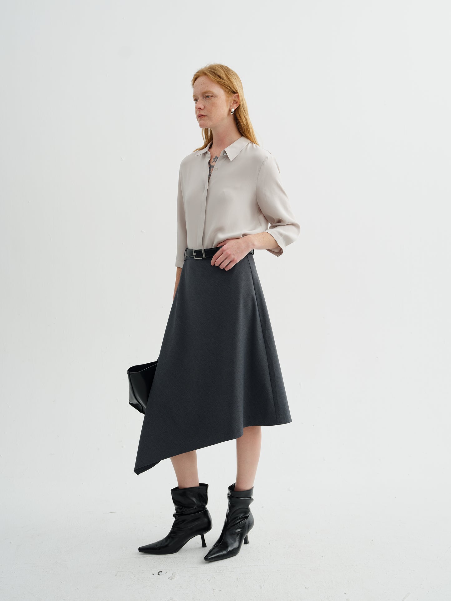 Mulberry Silk Lightweight Shirt with Three-Quarter Sleeves
