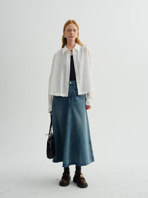 Load image 1 in gallery view. Relaxed-Fit Lightweight Drop-Shoulder Lapel Shirt