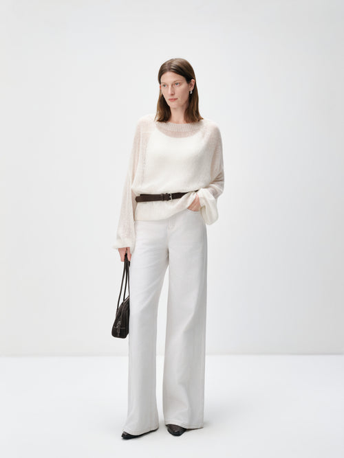 Load image 1 in gallery view. Cotton-Linen Wide Leg Trousers