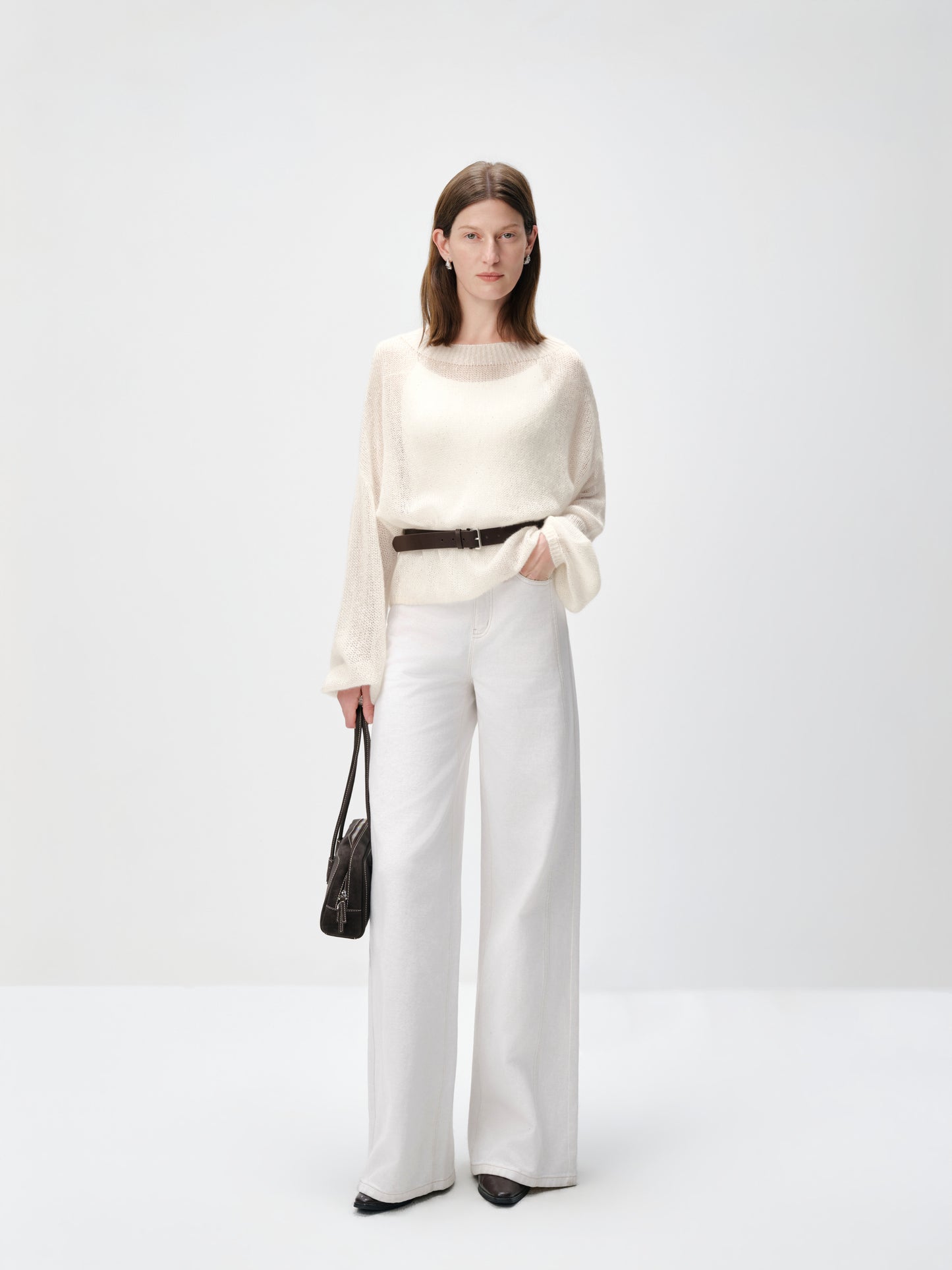 Lightweight Silk-Cashmere Sequin Knit Sweater