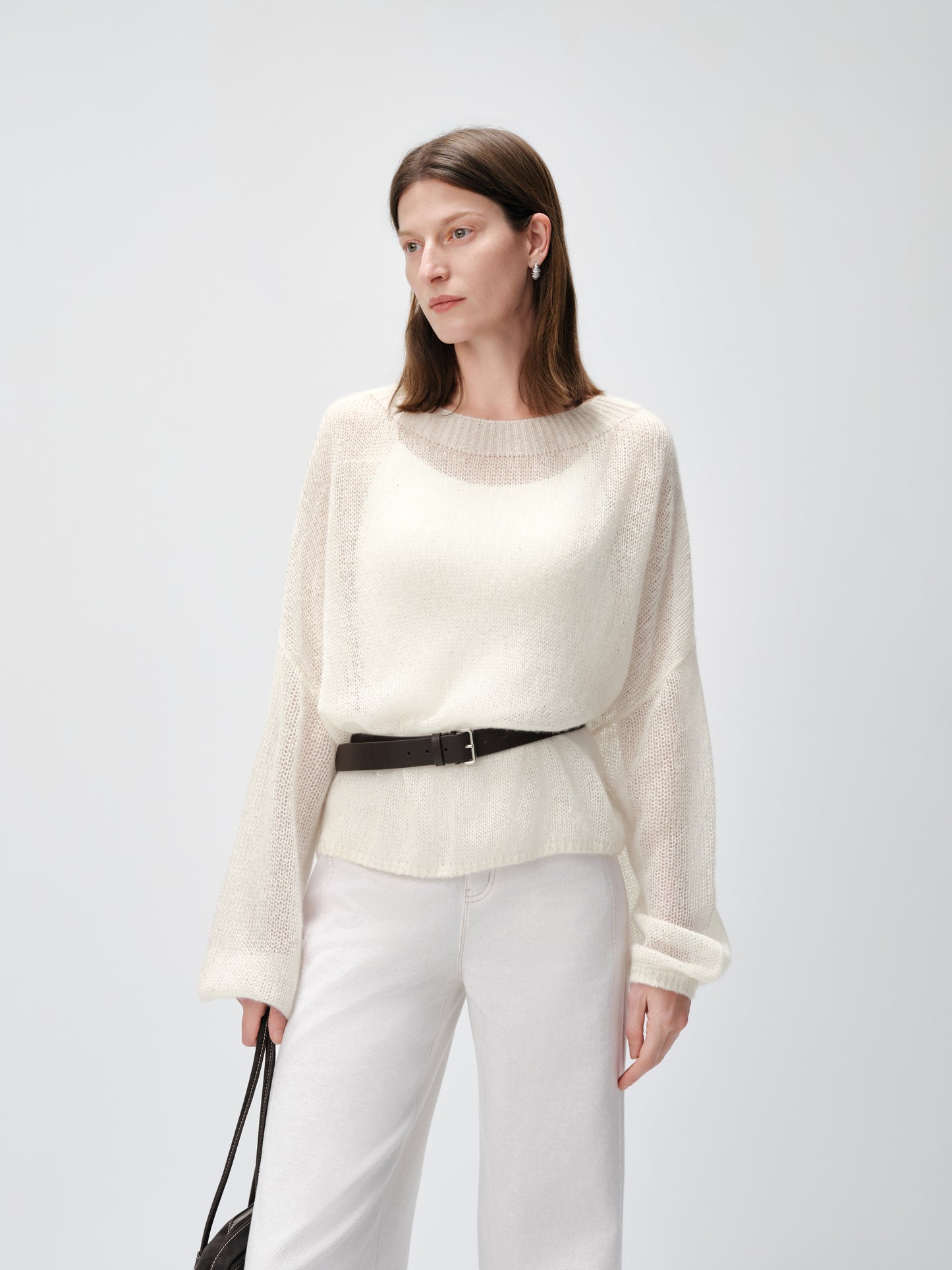 Lightweight Silk-Cashmere Sequin Knit Sweater