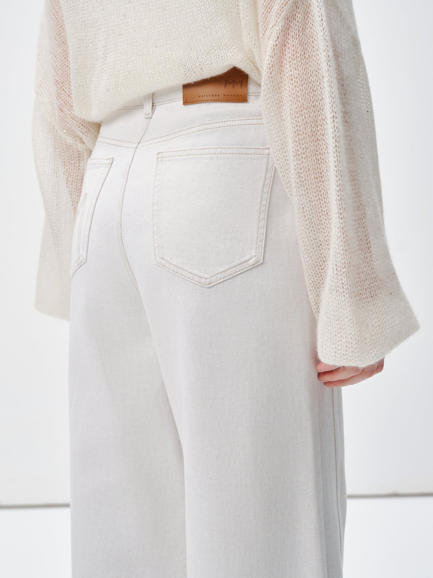 Cotton-Linen Wide Leg Trousers