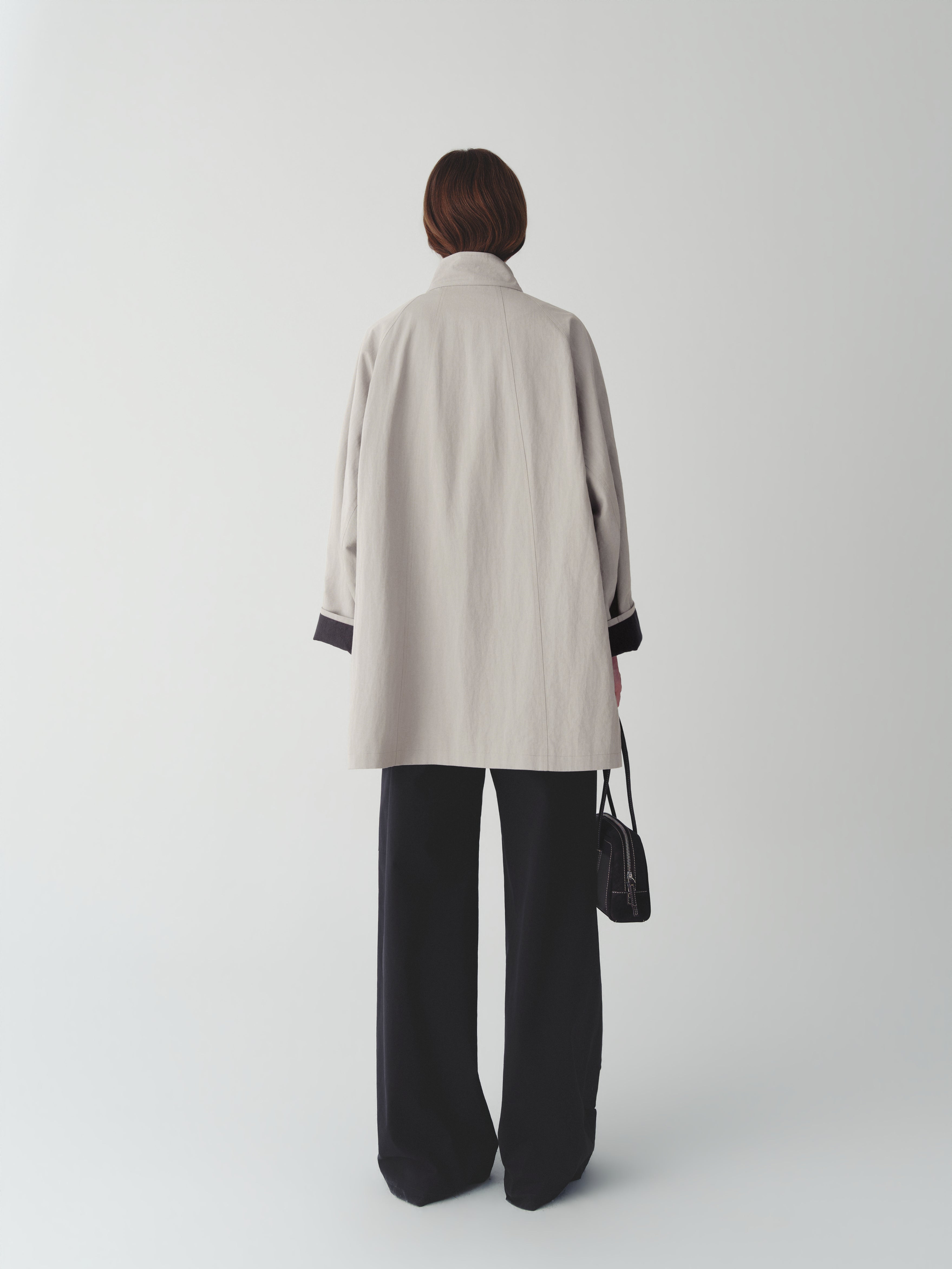 Cotton-Nylon Stand Collar Coat