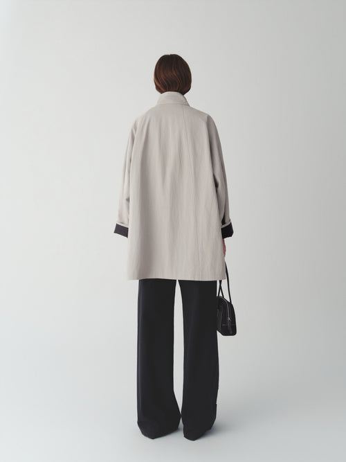 Load image 1 in gallery view. Cotton-Nylon Stand Collar Coat