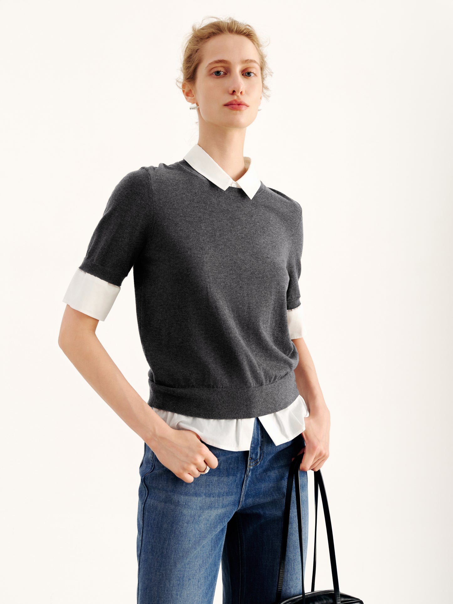 Short Sleeve Layered-Look Top