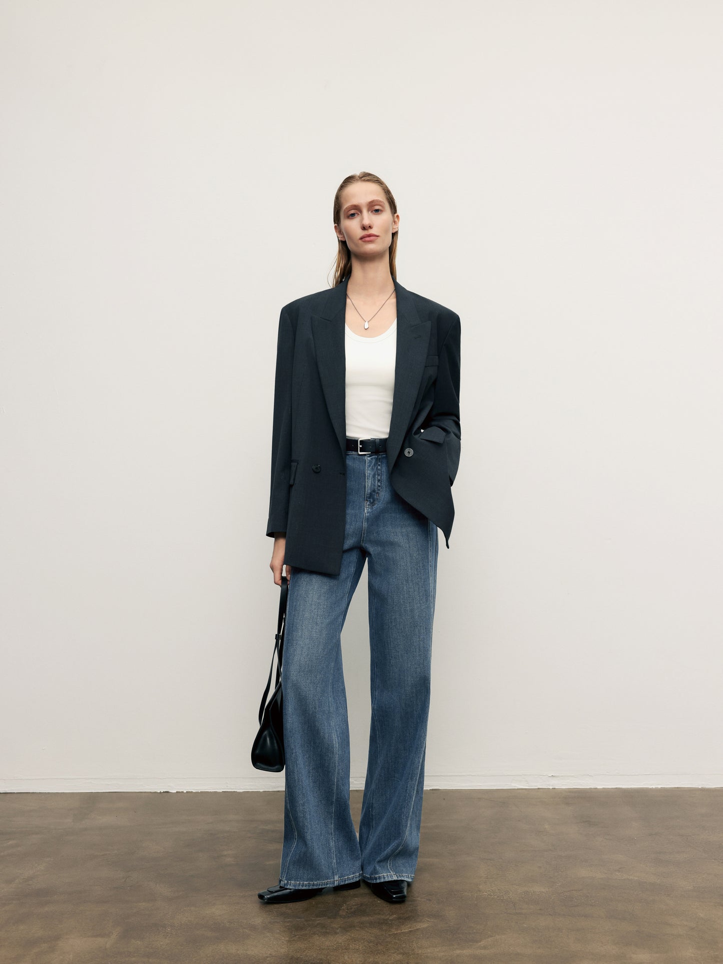 Wool-Blend Tailored Single-Breasted Blazer
